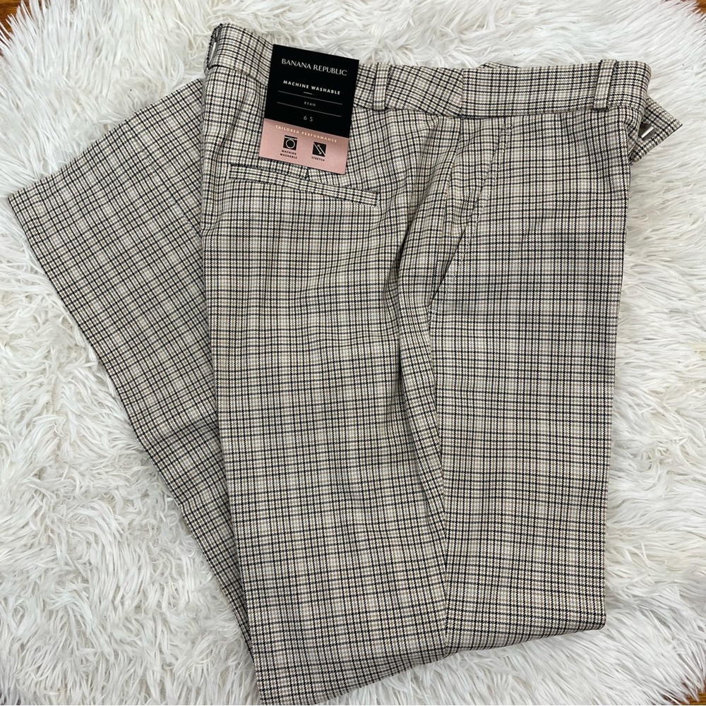 Banana Republic Woman's Plaid Ryan Pants Size 6 Short